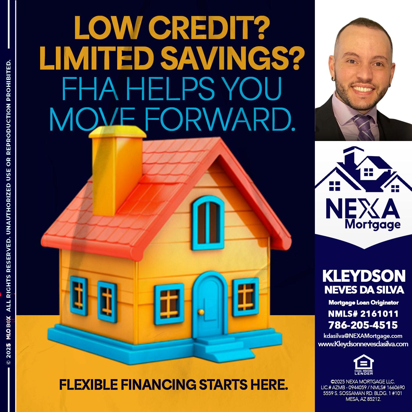 LOW CREDIT? - Kleydson Neves Da Silva -Mortgage Loan Originator