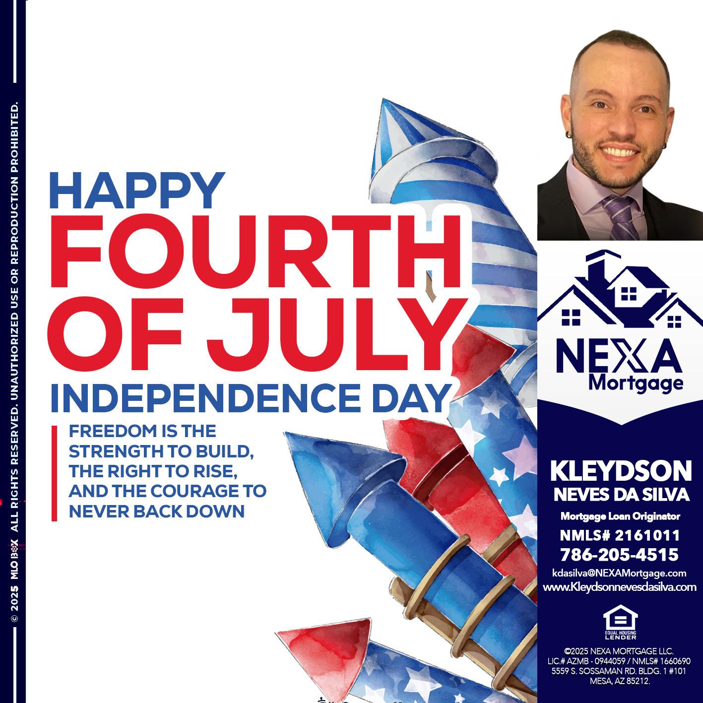 HAPPY FOURTH OF JULY - Kleydson Neves Da Silva -Mortgage Loan Originator