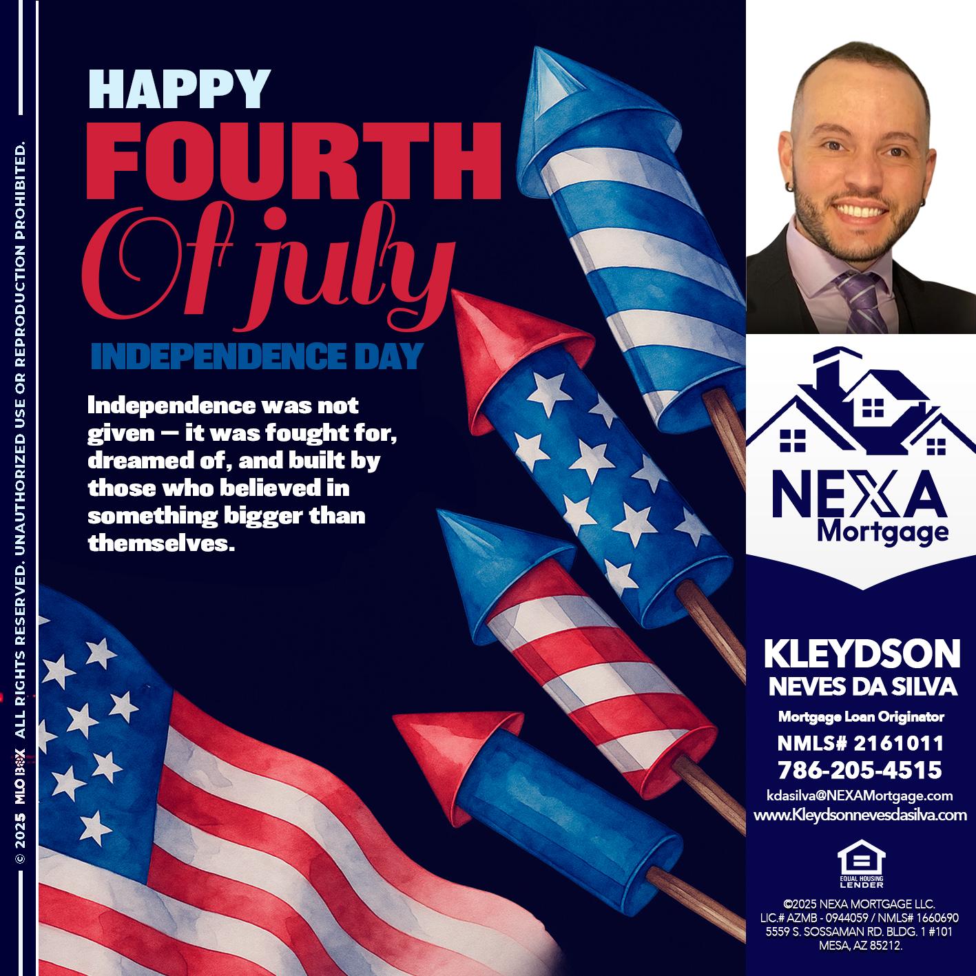 happy fourth - Kleydson Neves Da Silva -Mortgage Loan Originator