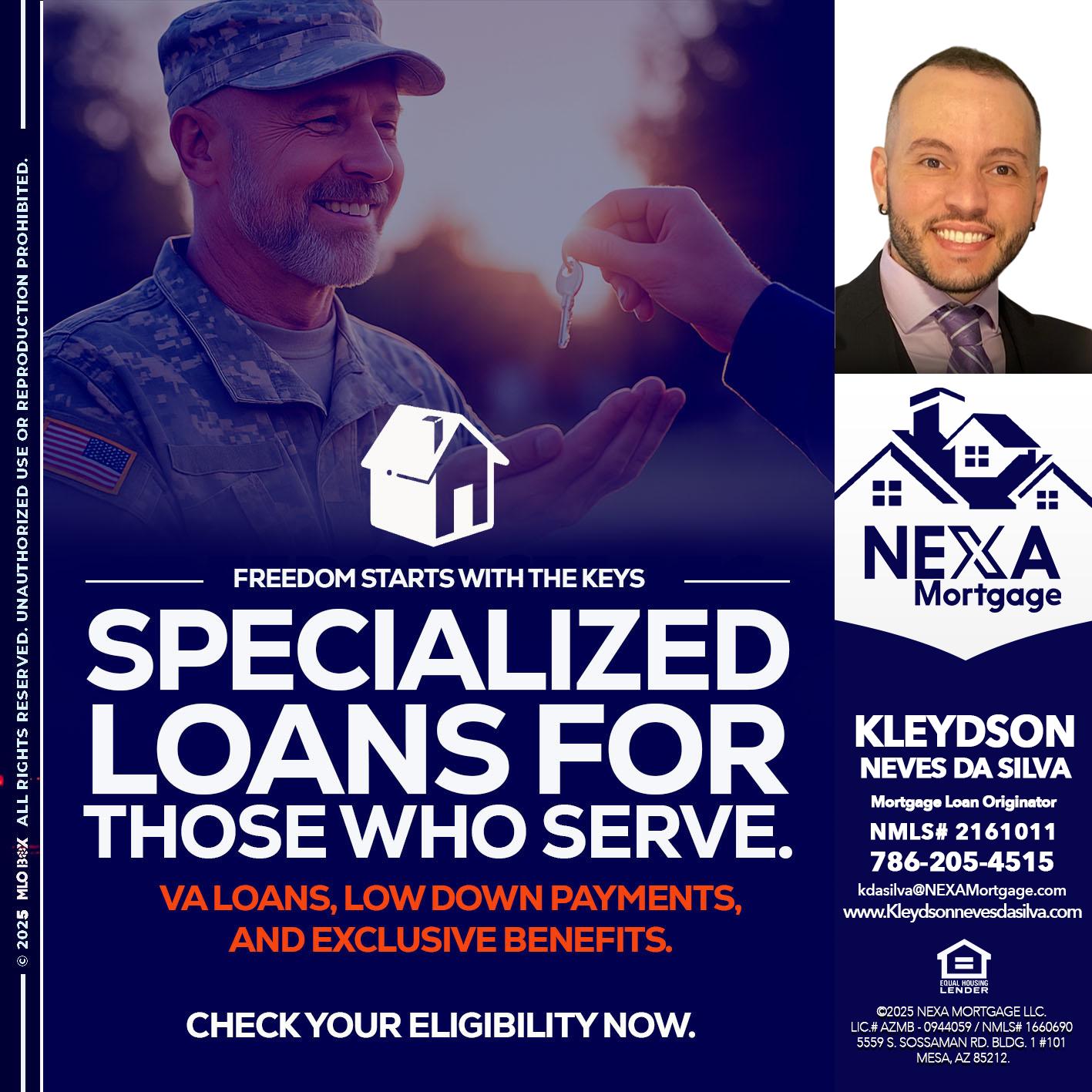 SPECIALIZED LOANS - Kleydson Neves Da Silva -Mortgage Loan Originator