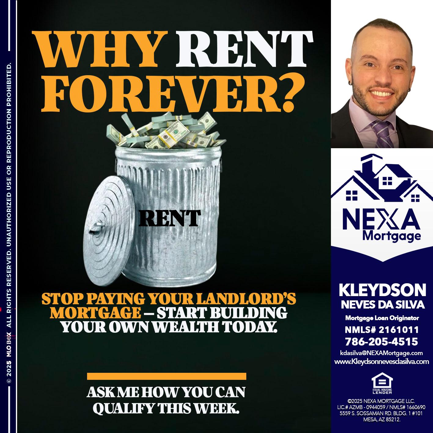 why rent? - Kleydson Neves Da Silva -Mortgage Loan Originator