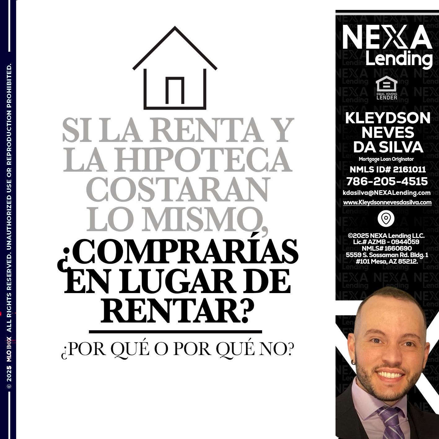SI LA RENTA - Kleydson Neves Da Silva -Mortgage Loan Originator