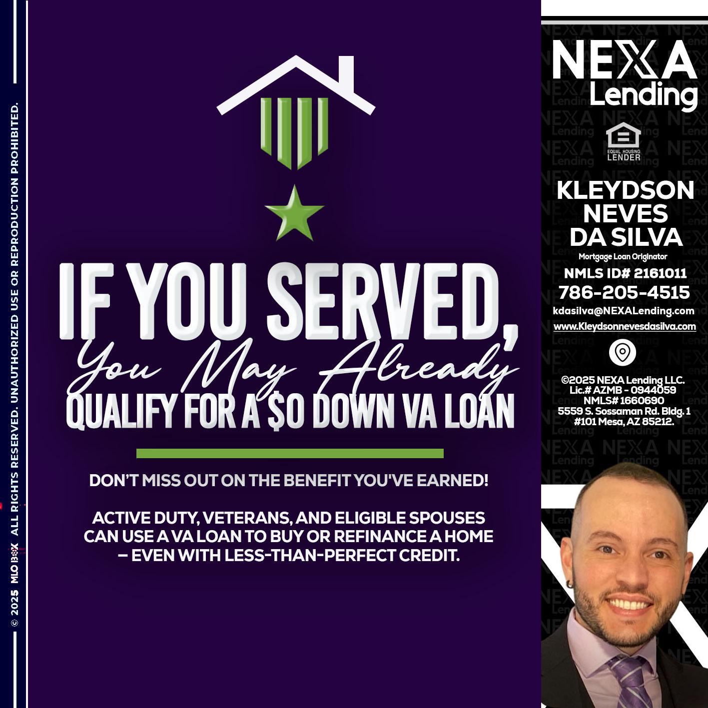 IF YOU SERVED - Kleydson Neves Da Silva -Mortgage Loan Originator
