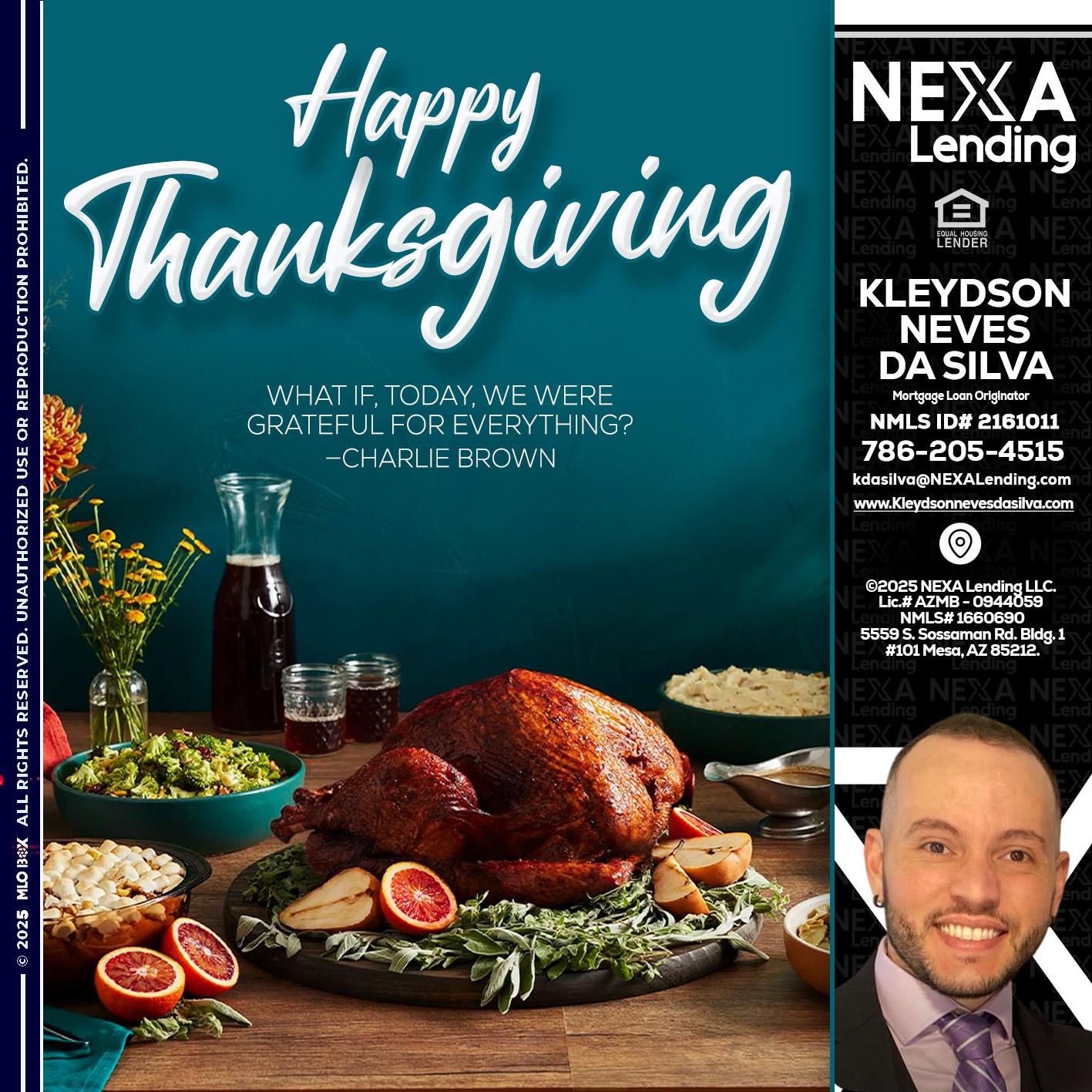 happy Thanksgiving - Kleydson Neves Da Silva -Mortgage Loan Originator