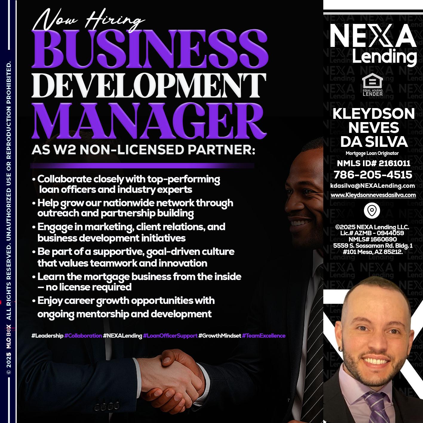 NOW HIRING - Kleydson Neves Da Silva -Mortgage Loan Originator
