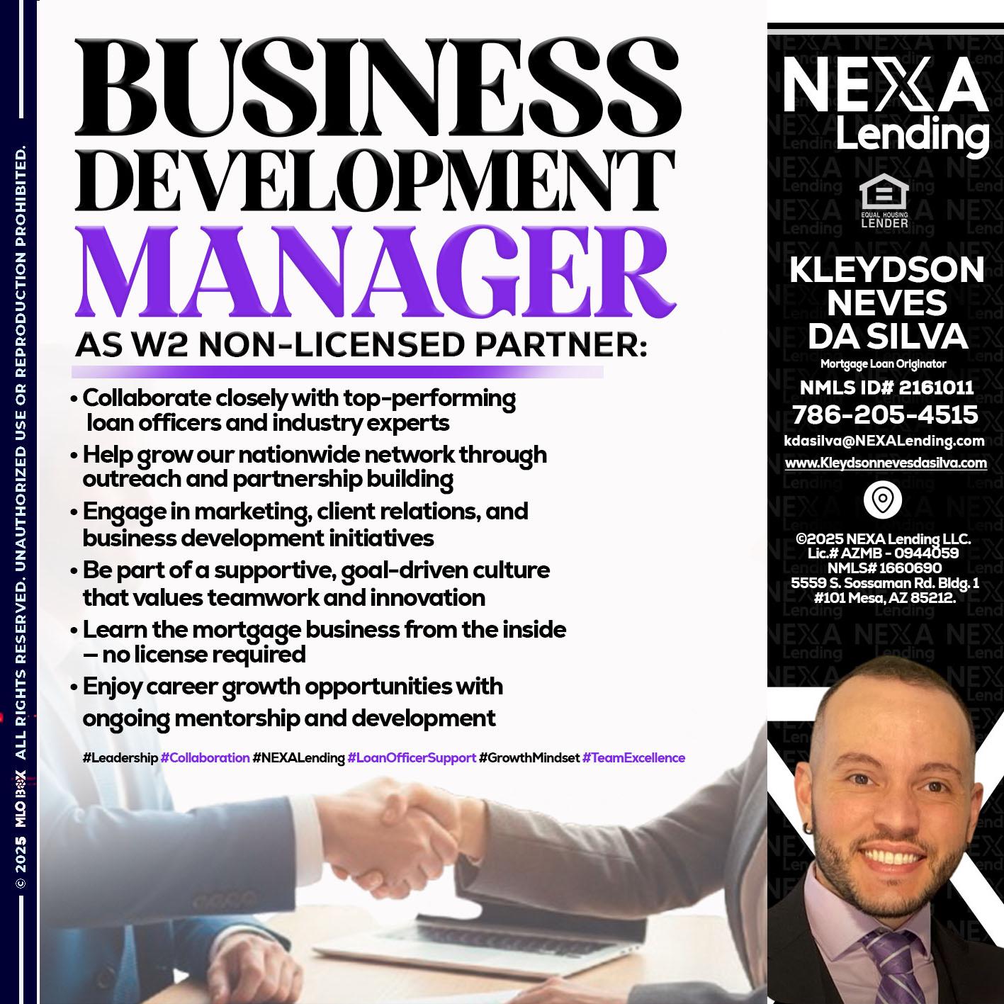 business development - Kleydson Neves Da Silva -Mortgage Loan Originator