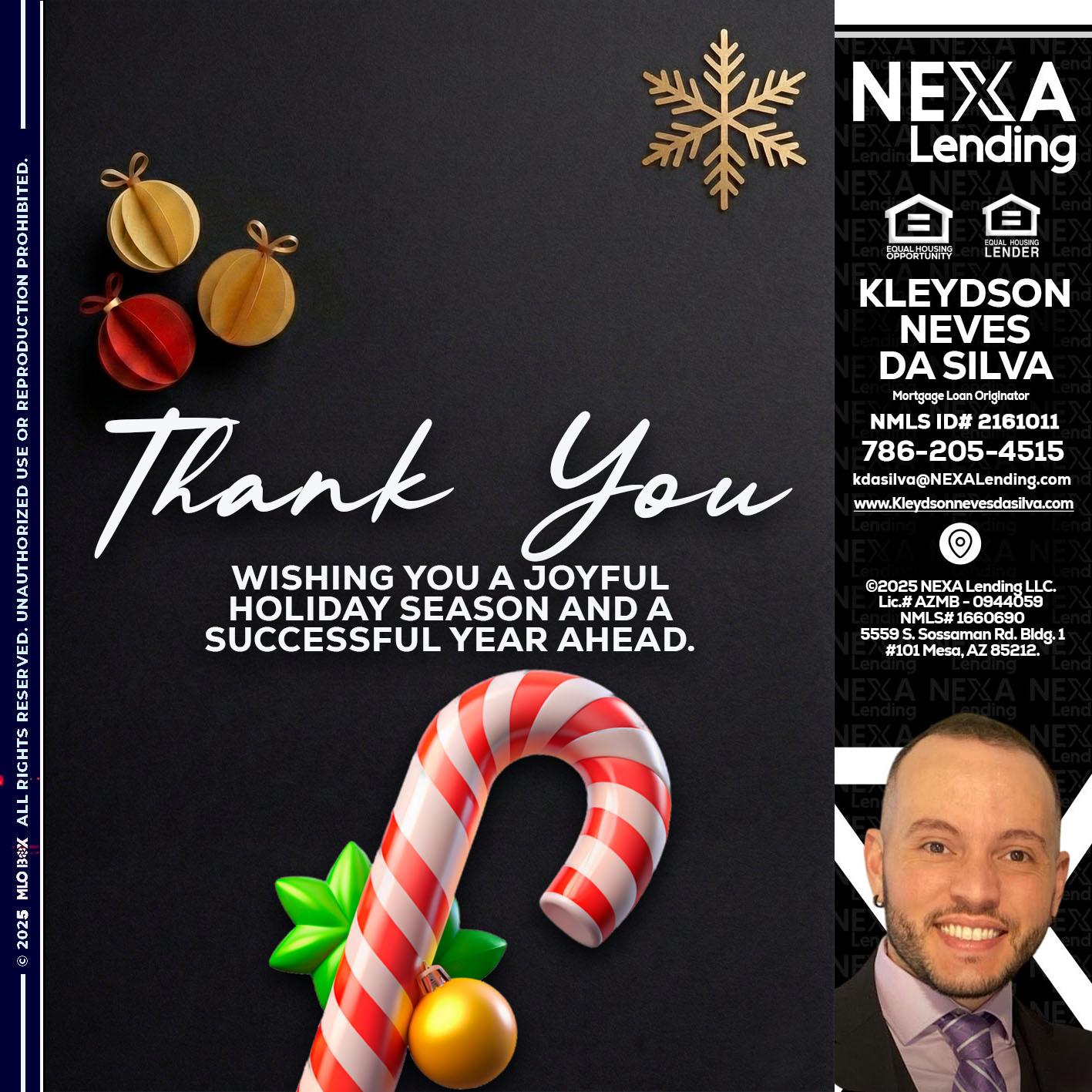 THANK YOU - Kleydson Neves Da Silva -Mortgage Loan Originator