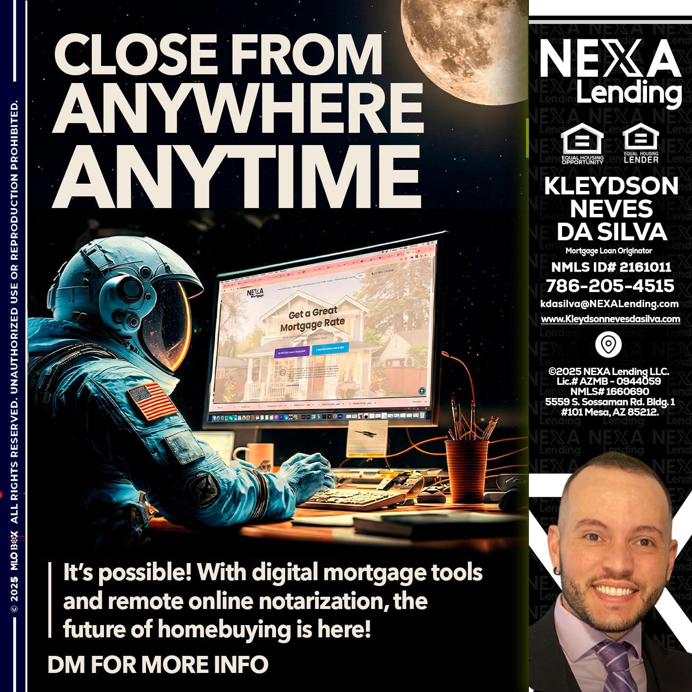 close from - Kleydson Neves Da Silva -Mortgage Loan Originator
