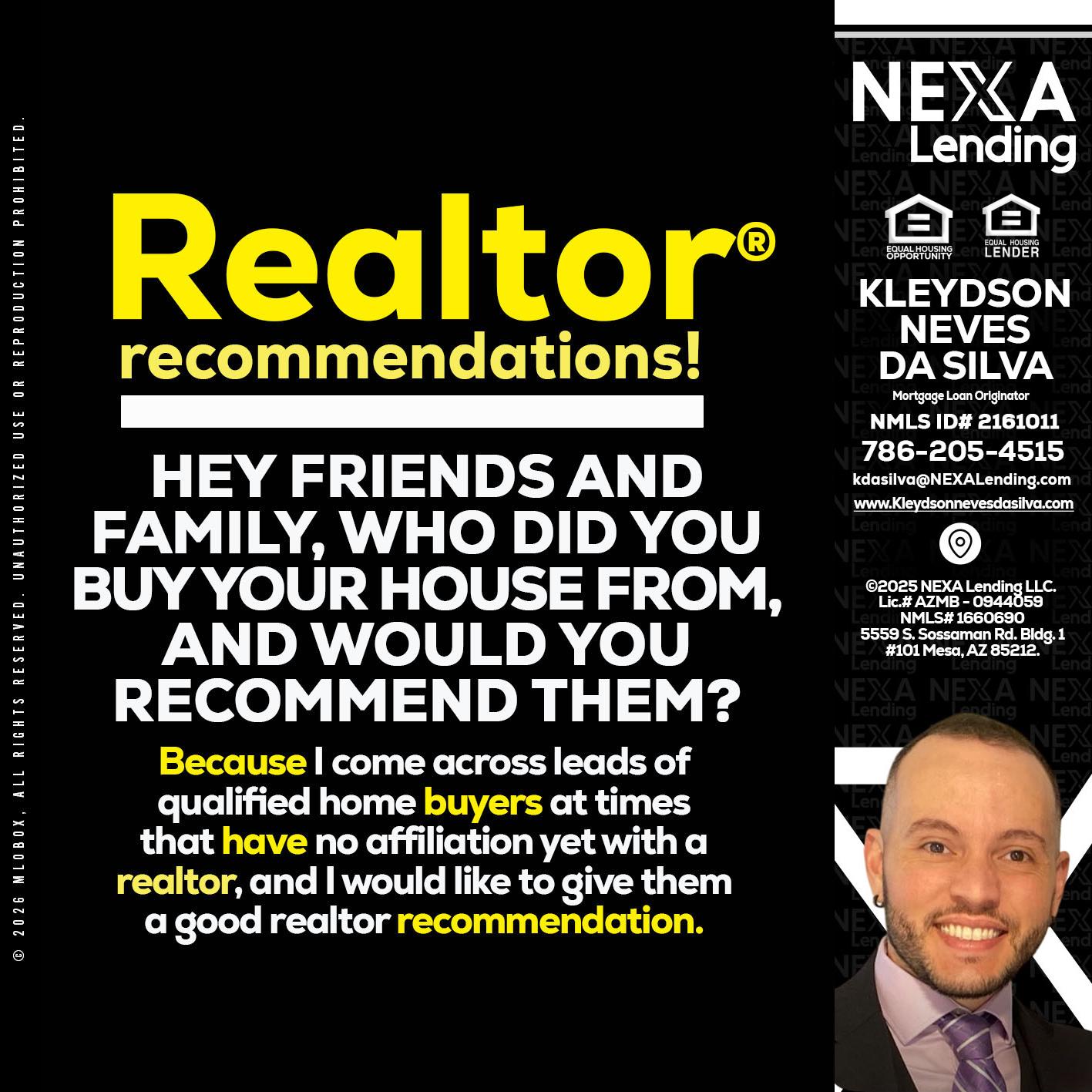 REALTOR - Kleydson Neves Da Silva -Mortgage Loan Originator