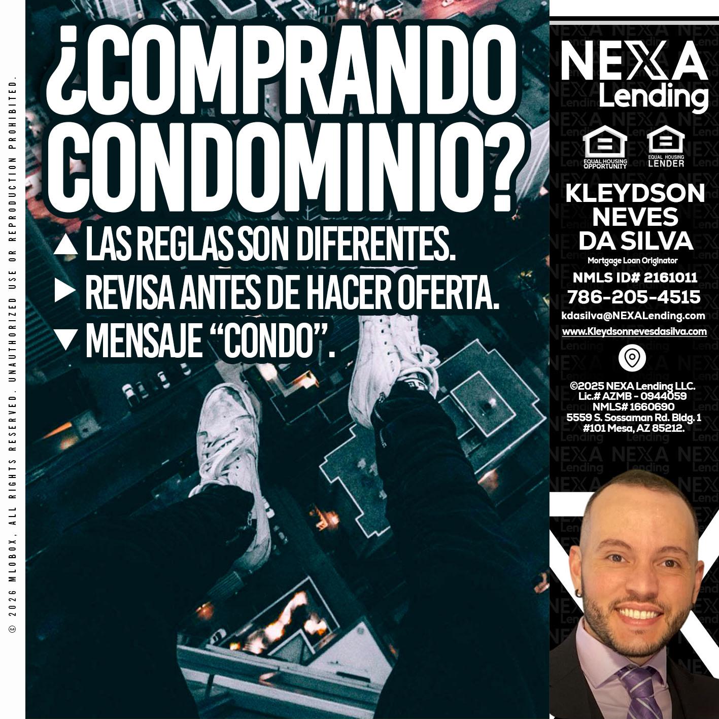 COMPRANDO CONDOMINIO? - Kleydson Neves Da Silva -Mortgage Loan Originator