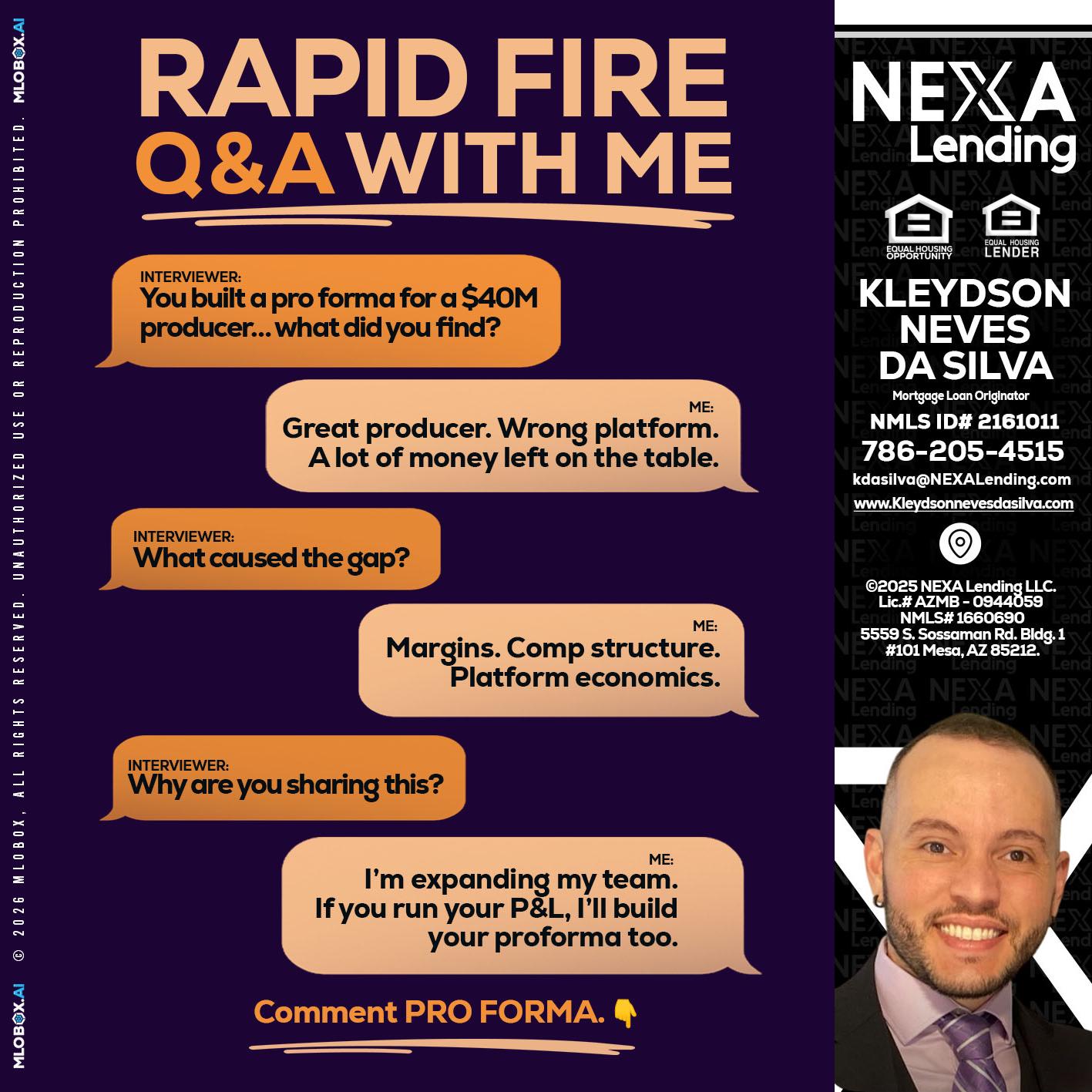 RAPID FIRE - Kleydson Neves Da Silva -Mortgage Loan Originator