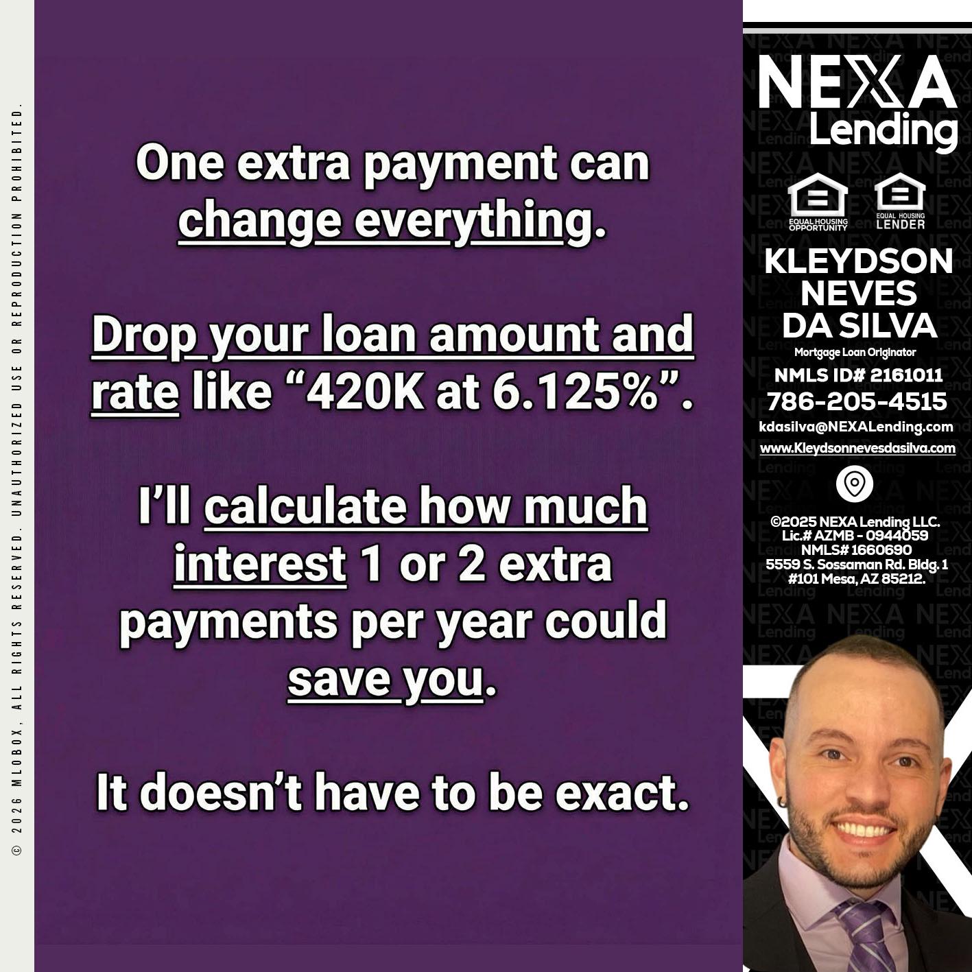 ONE EXTRA - Kleydson Neves Da Silva -Mortgage Loan Originator