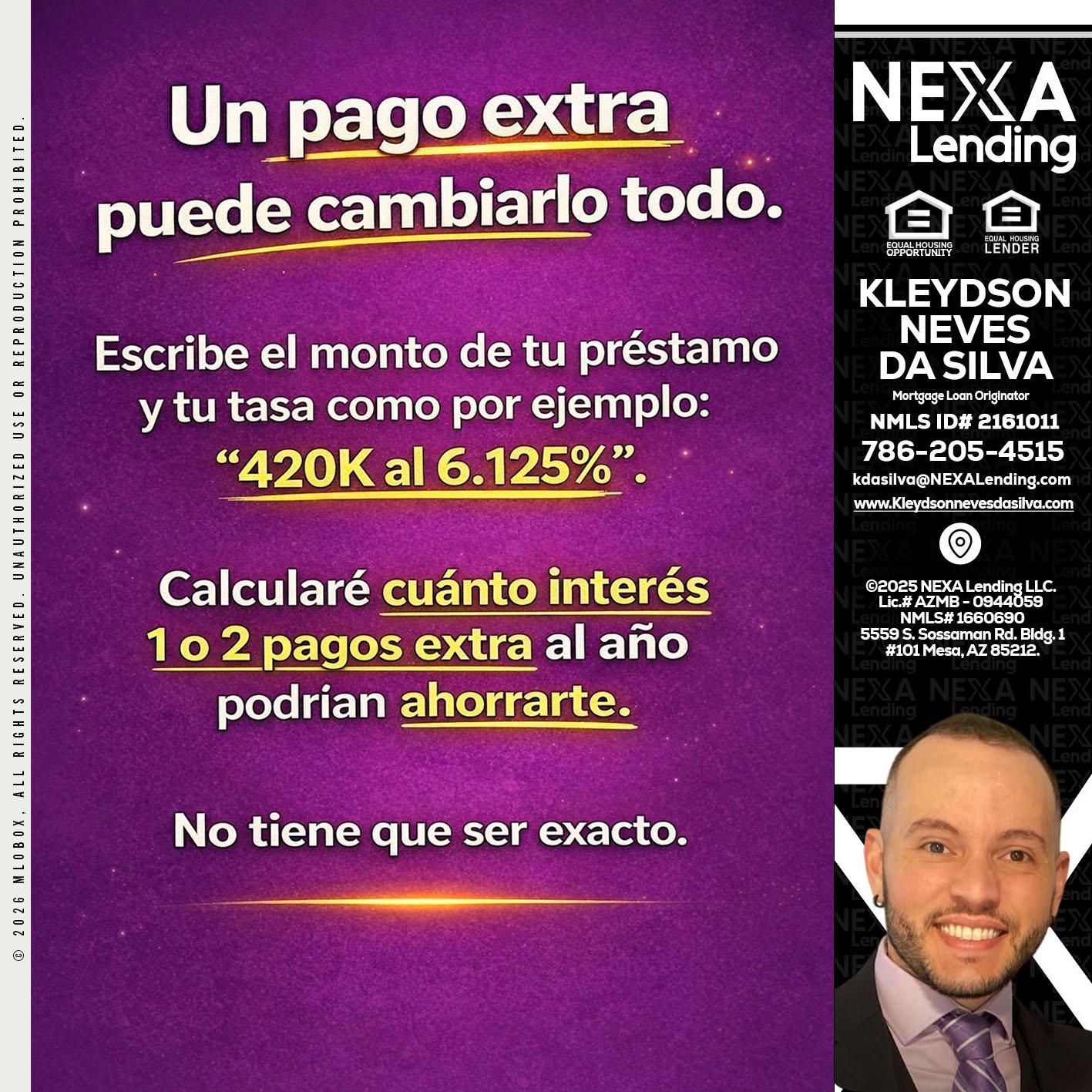 un pago extra - Kleydson Neves Da Silva -Mortgage Loan Originator