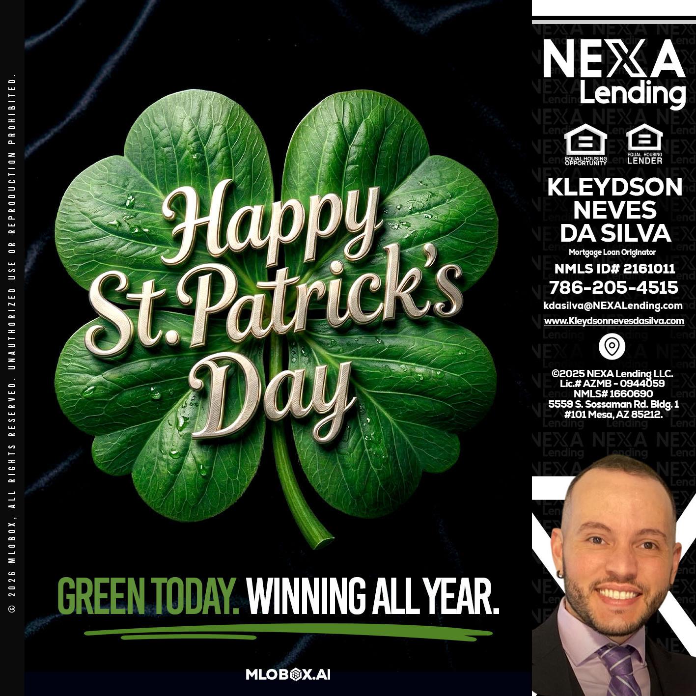 happy st. Patricks day - Kleydson Neves Da Silva -Mortgage Loan Originator