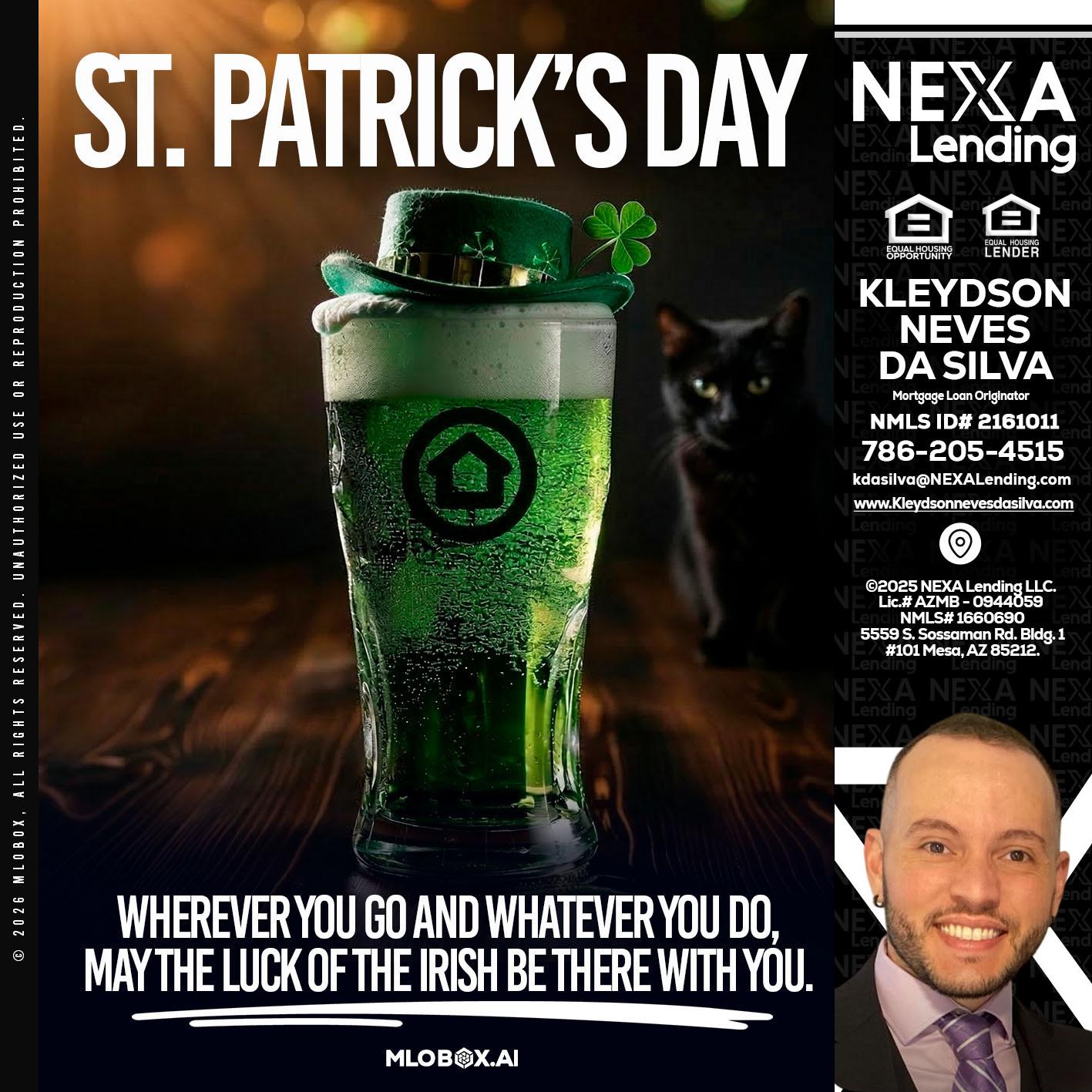st. Patricks day - Kleydson Neves Da Silva -Mortgage Loan Originator