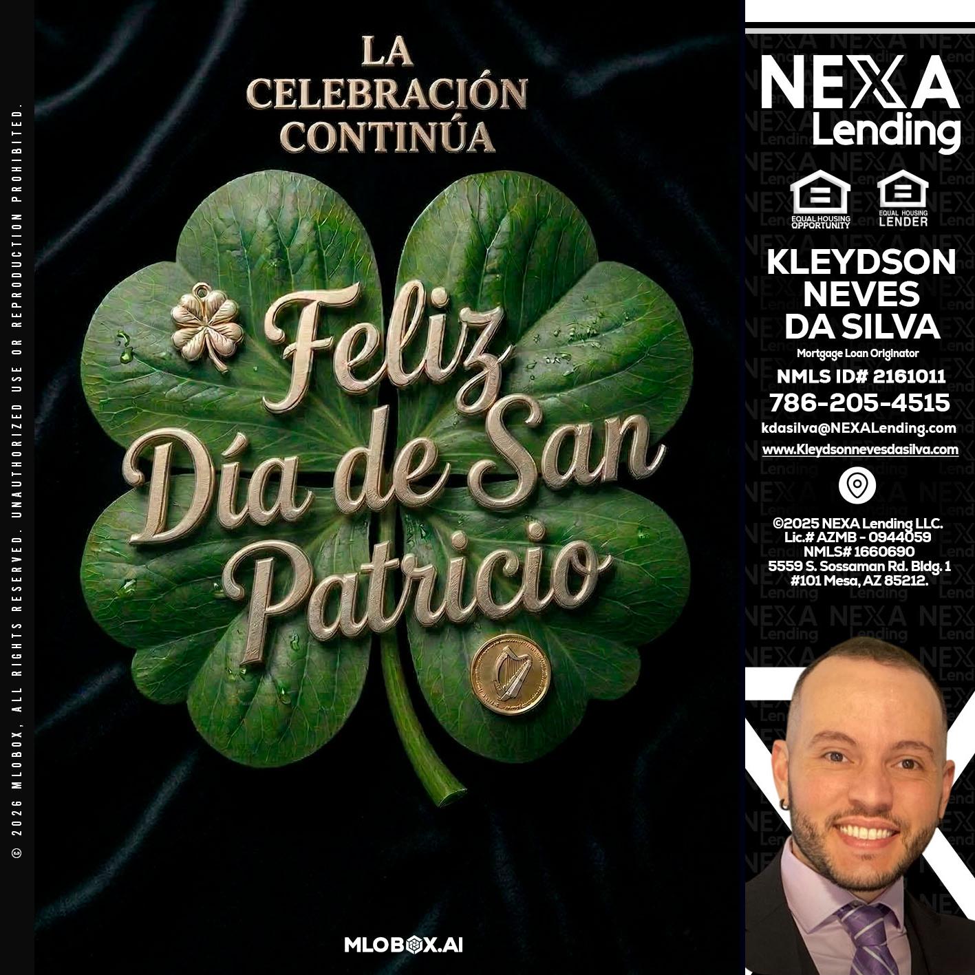 FELIZ DIA DE SAN PATRICIO - Kleydson Neves Da Silva -Mortgage Loan Originator