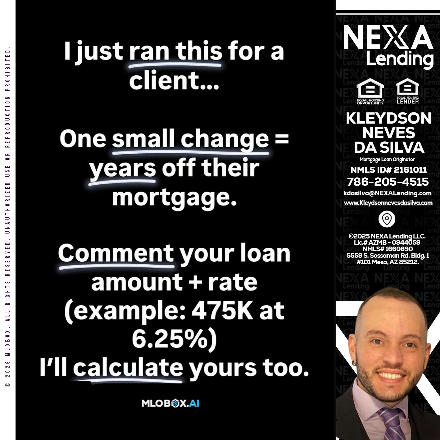 I JUST RAN - Kleydson Neves Da Silva -Mortgage Loan Originator