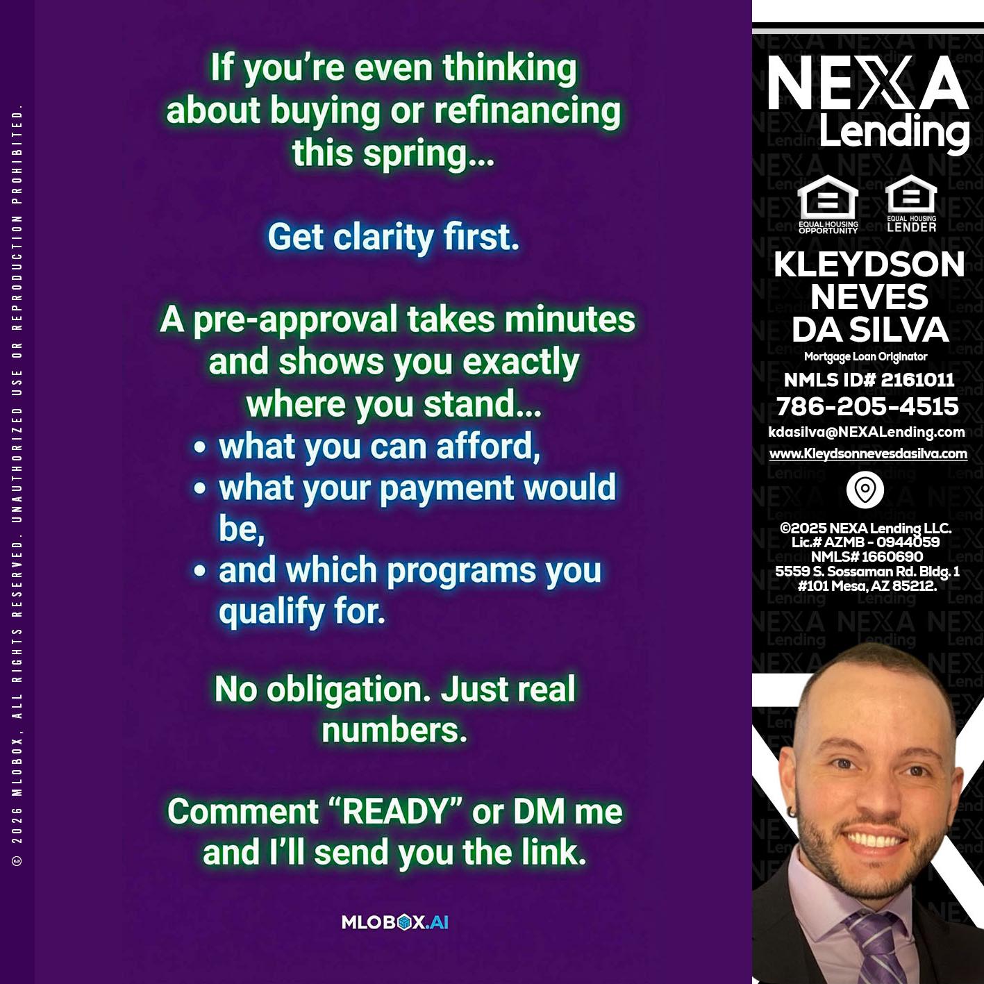IF YOU THINKING - Kleydson Neves Da Silva -Mortgage Loan Originator