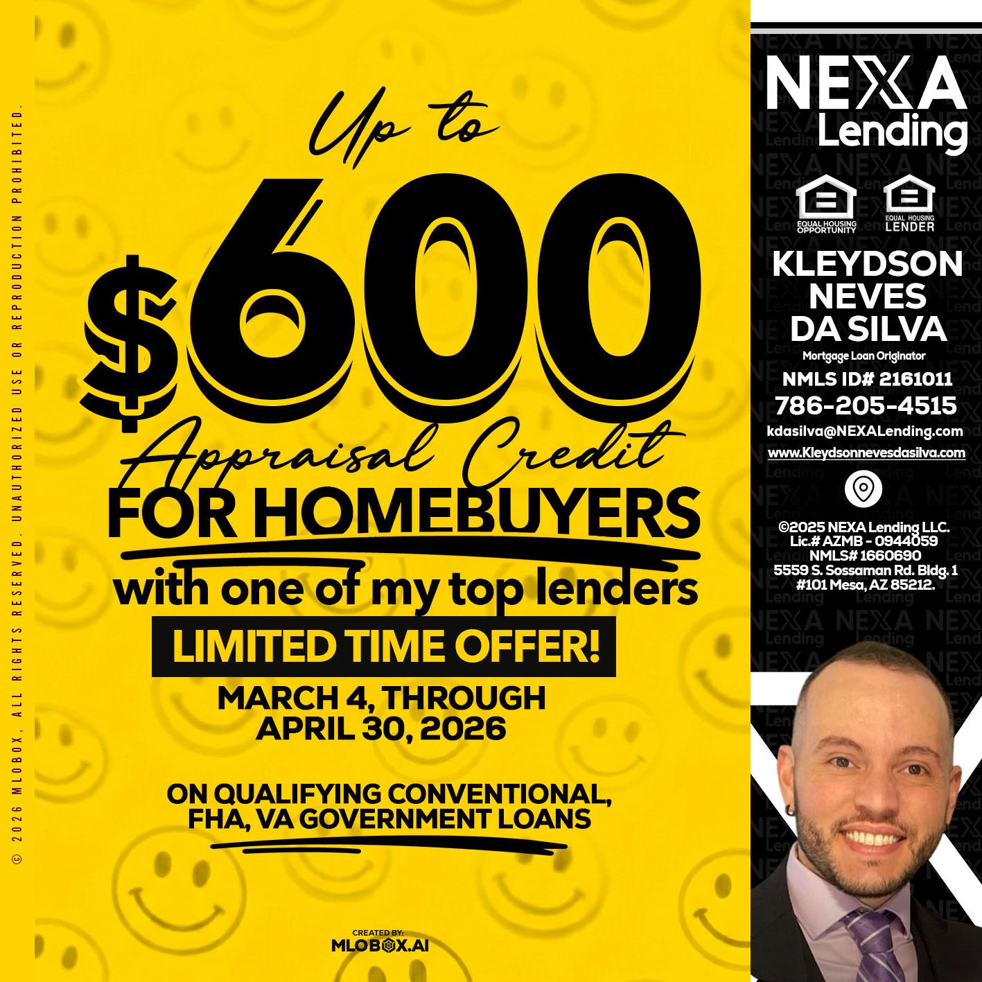 UP TO 600 - Kleydson Neves Da Silva -Mortgage Loan Originator