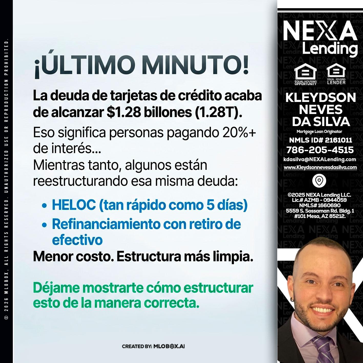 ultimo minuto - Kleydson Neves Da Silva -Mortgage Loan Originator