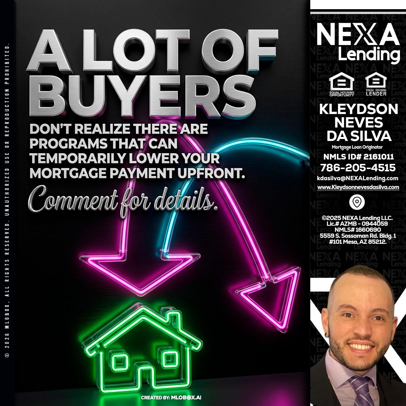 A LOT OF BUYERS - Kleydson Neves Da Silva -Mortgage Loan Originator