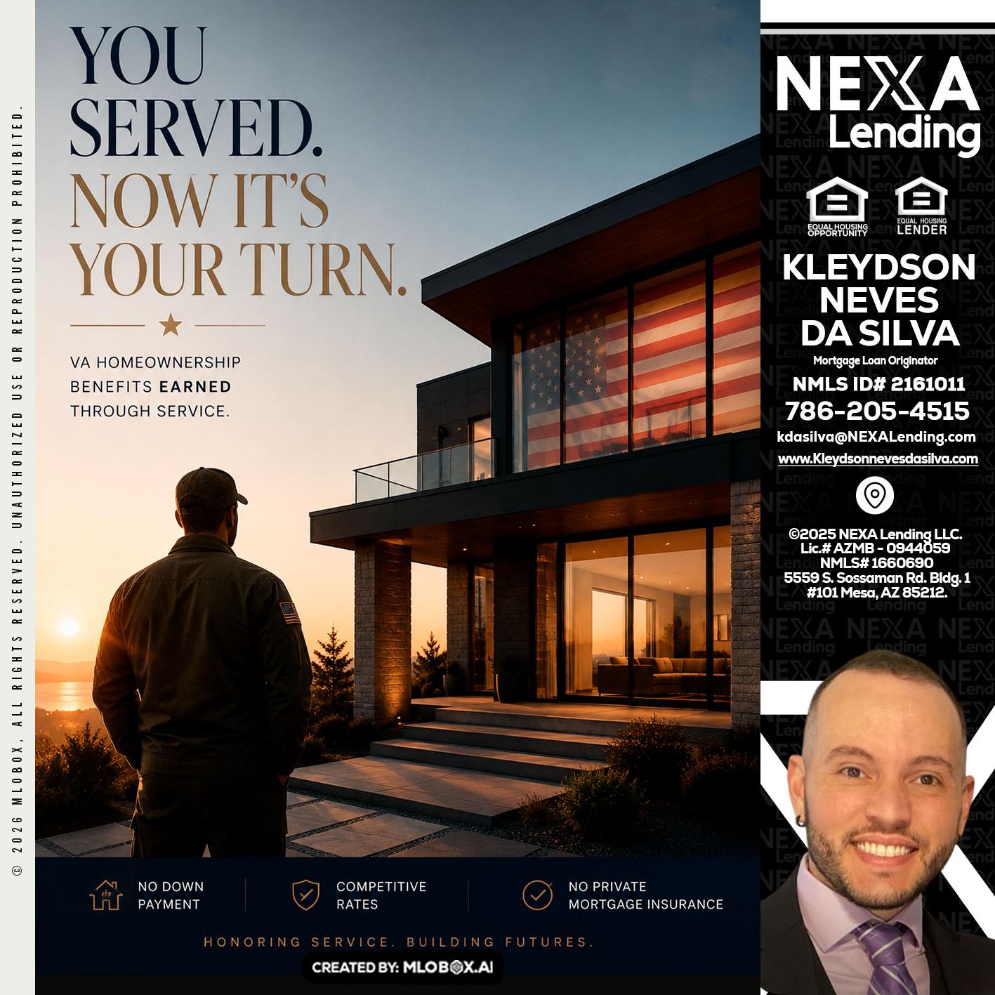 YOU SERVED - Kleydson Neves Da Silva -Mortgage Loan Originator