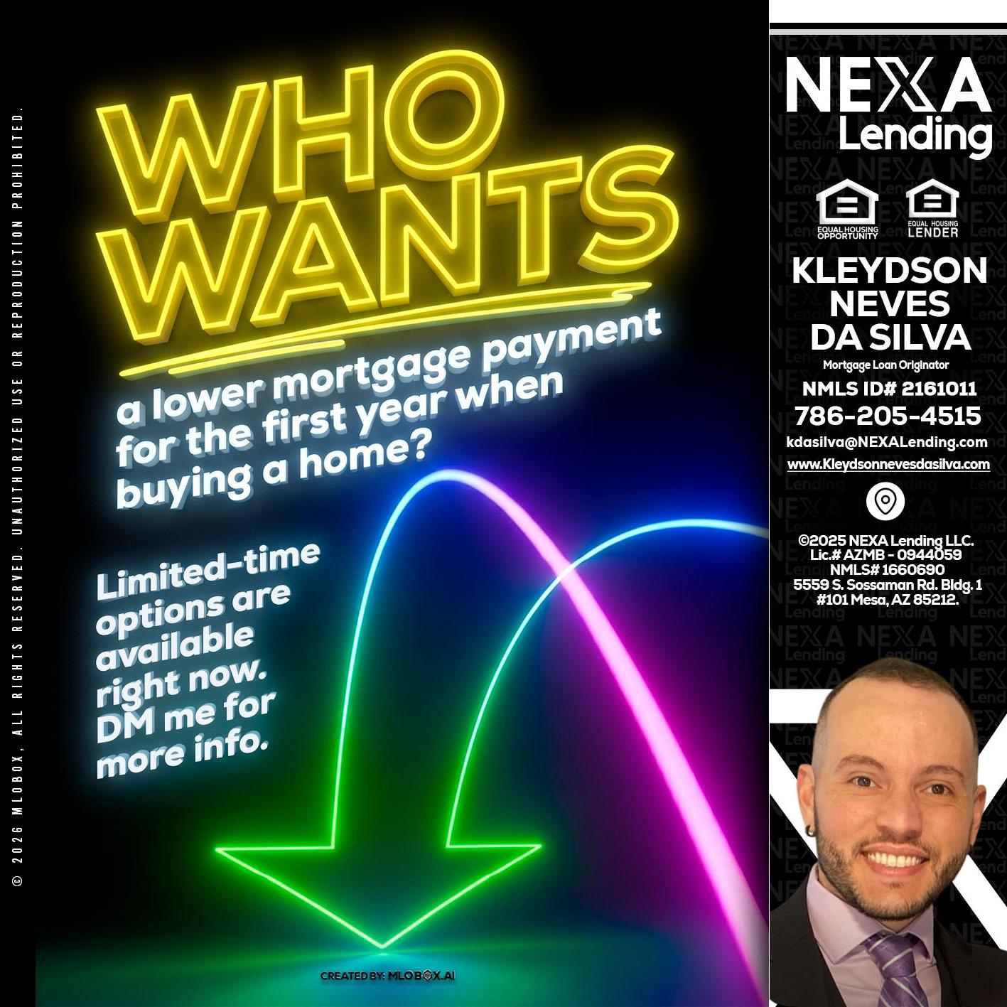 WHO WANTS - Kleydson Neves Da Silva -Mortgage Loan Originator