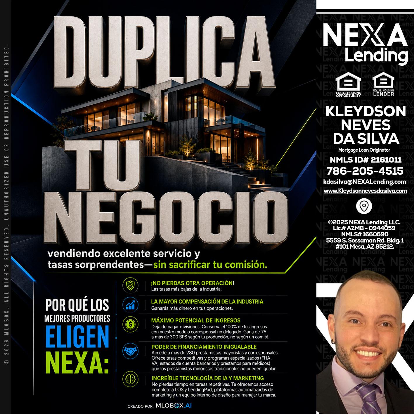 DUPLICA TU NEGOCIO - Kleydson Neves Da Silva -Mortgage Loan Originator