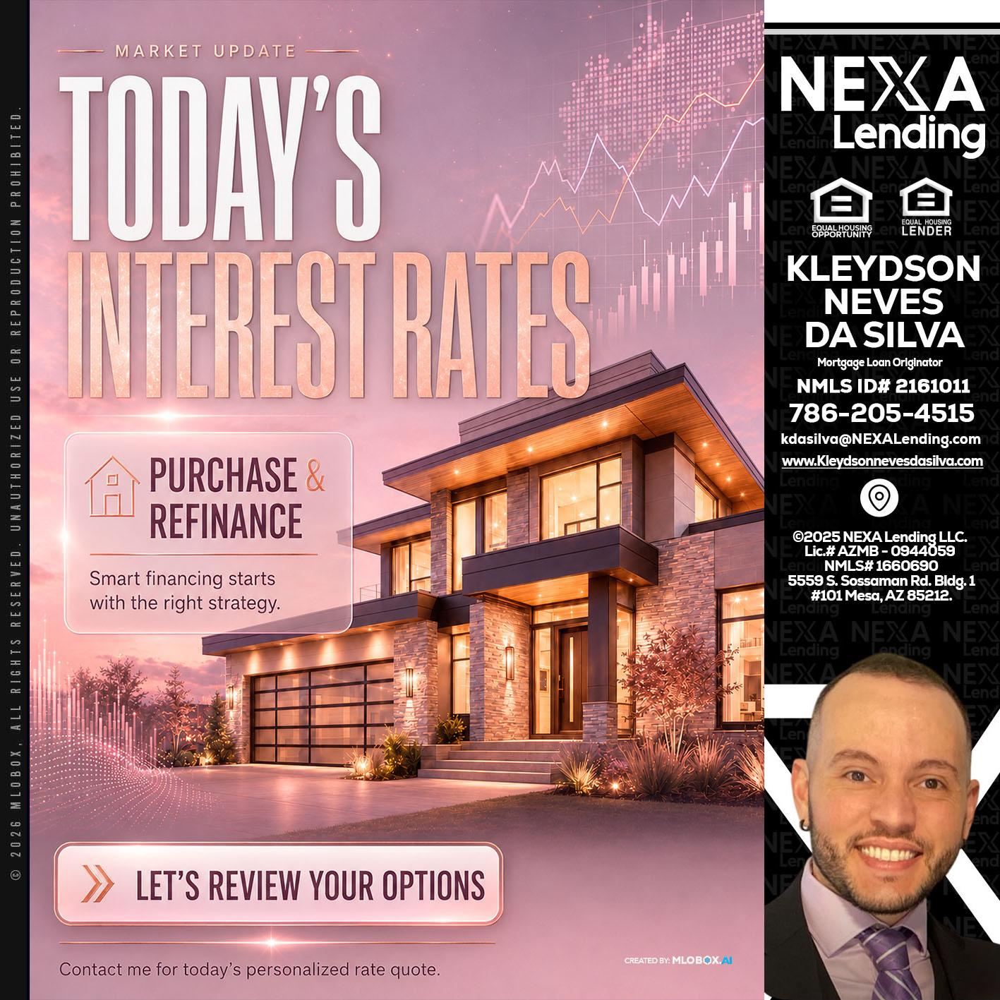 todays interest rates - Kleydson Neves Da Silva -Mortgage Loan Originator