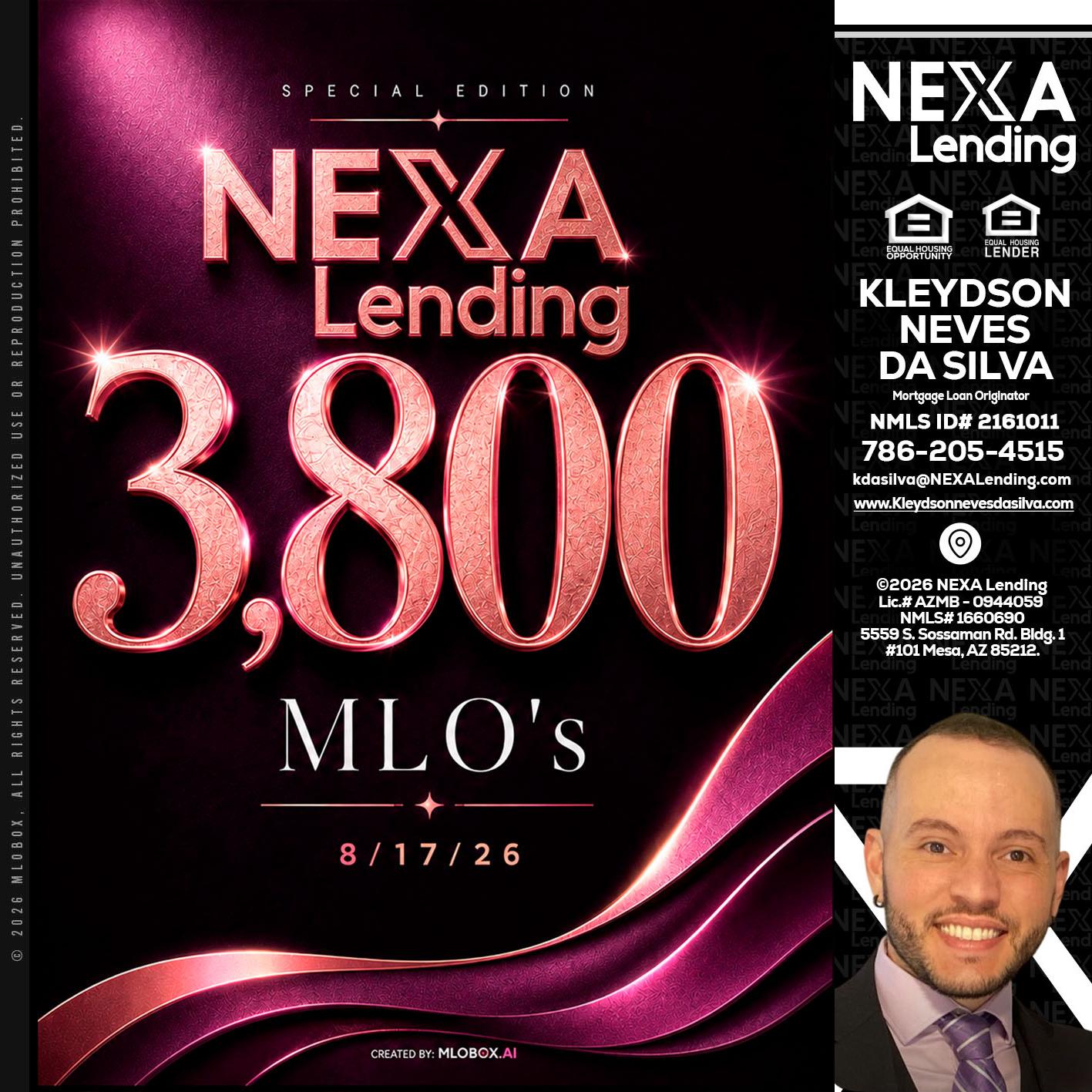 3800 MLOs - Kleydson Neves Da Silva -Mortgage Loan Originator