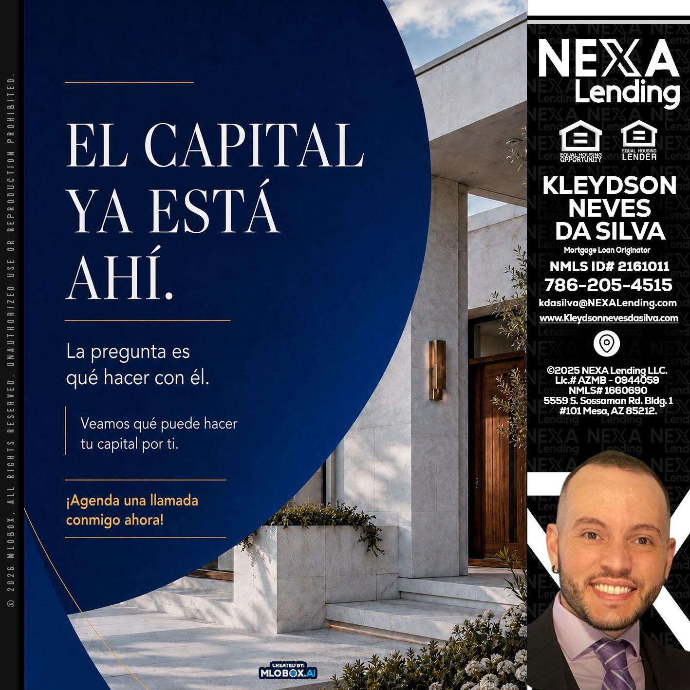 el capital ya esta ahi - Kleydson Neves Da Silva -Mortgage Loan Originator
